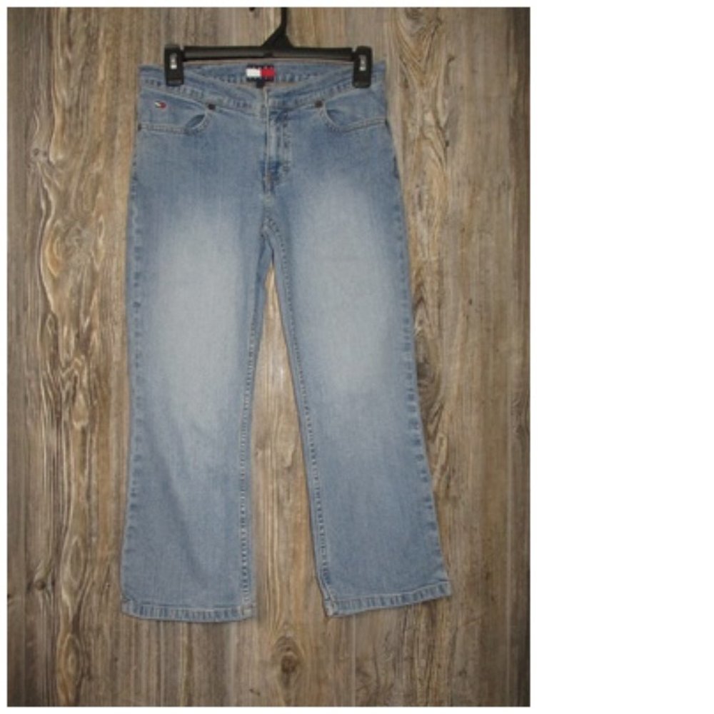 Tommy Jeans Cropped Denim Jean Capris Juniors Size 5 Msre 25.5x21 Vtg